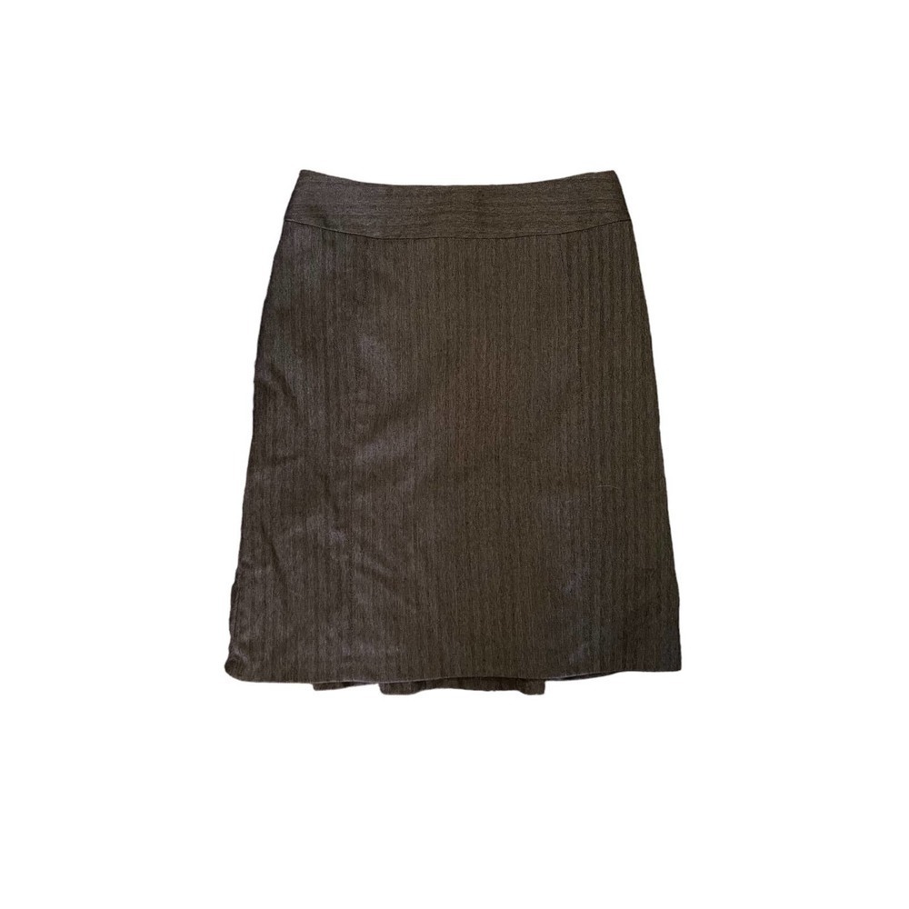 THE Limited Womens Pencil Skirt Herringbone Brown Ruffled Back Size 0